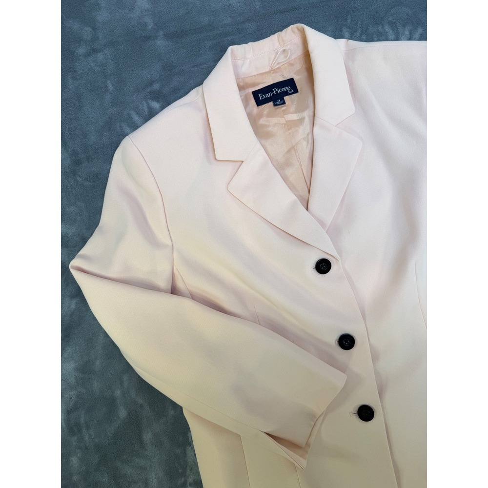 Evan-Picone Suit Womens 18 Blazer Peach Pink 3 Button Career Professional Jacket